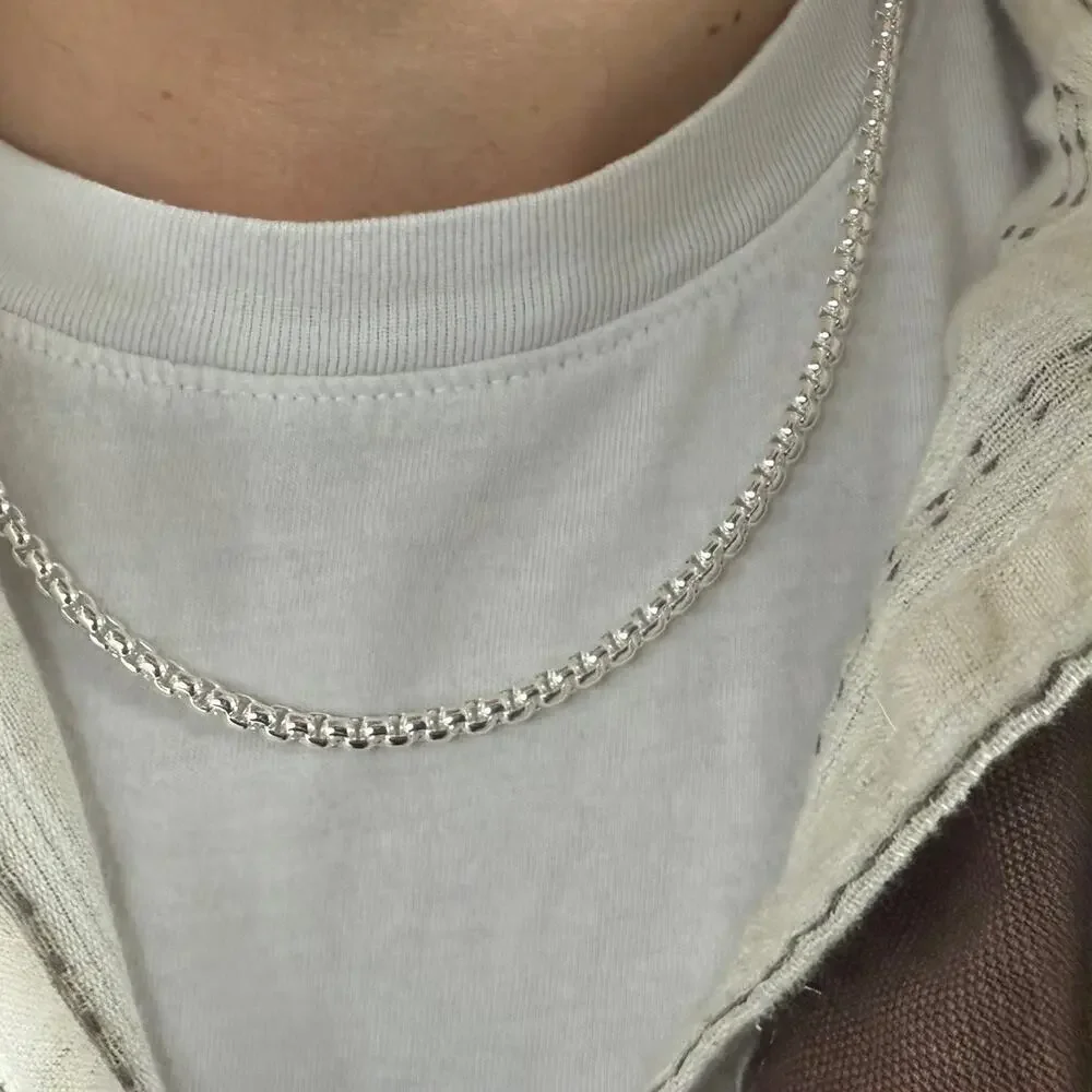 Y2K Silver 925 unique link Necklace